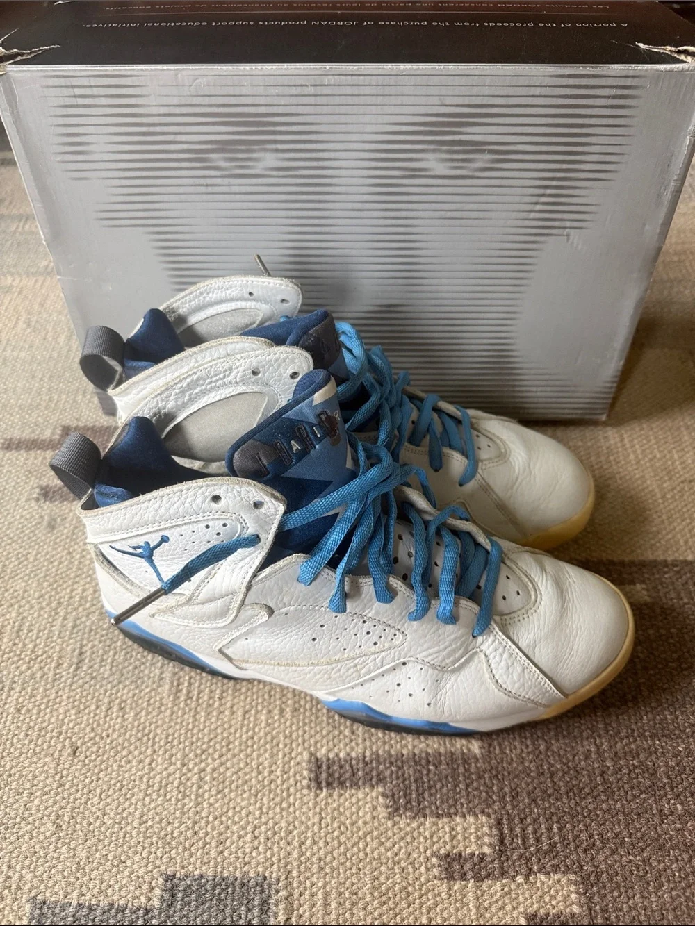 Jordan Men’s White and Blue Athletic Shoes
